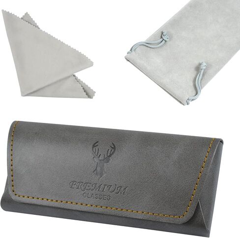 Glasses Case,3-in-1 Travel Sunglasses Case & Eyeglass Case with Cleaning Cloth & Storage Pouch in Saudi Arabia