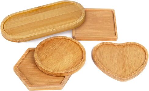 قواعد أكواب من الخيزران الفسيفسائي DIY، صواني قاعدة فارغة، قاعدة أكواب للشرب، قاعدة نباتية، لوحة فنية (6 عبوات، بلاط الفسيفساء غير متضمنة) in Kuwait