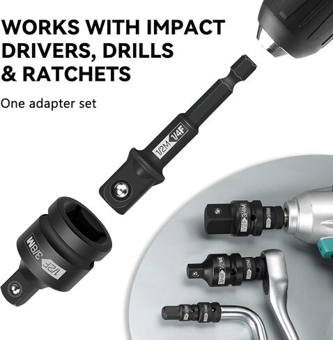 9 Piece Impact Socket Adapter and Reducer Set,1/4", 3/8", 1/2", 3/4" Drive Socket Adapter Set for Impact Driver Conversions, Impact Wrench Conversion Kit Socket Reducer, Locking Socket Adapter Set in Kuwait