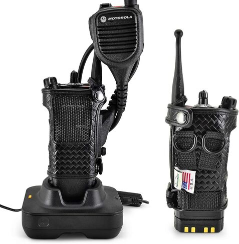 حافظة راديو Turtleback لـ Motorola APX6000XE-حافظة راديو جلدية متينة مع حلقة حزام شاقة 2.25 بوصة-ALL-BUTON in Kuwait