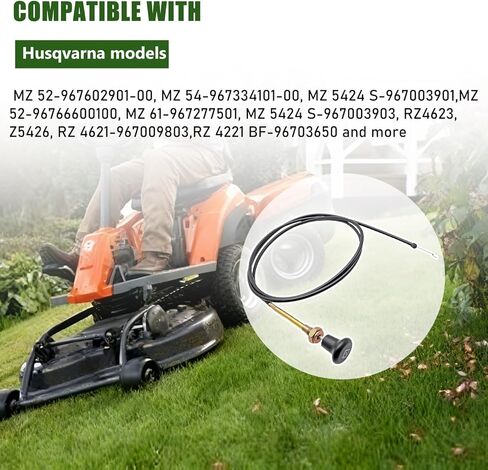 539112439 كابل الاختناق مناسب لنماذج جزازة العشب Husqvarna EZ 4216 HO EZ 4217 KAA EZ 4819 KAA EZ 4822 BI EZ 4824 BI MZ 52-967602901-00 MZ 52-96766600100 بديل أسود لـ 539130209 in Kuwait