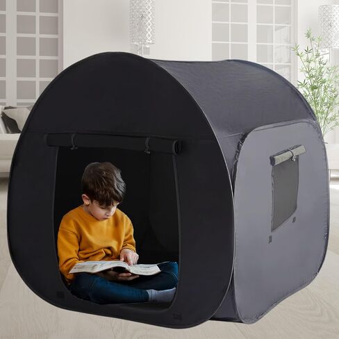 Sensory Tent for Kids & Adults with CPC Certification - Large Size 47x47x47in Sensory Calm Corner Helps Autism, ADHD, SPD Children Relax, Reduce Anxiety - Pop-up Blackout Hideout Play Tent in Saudi Arabia