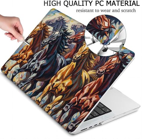 Compatible with MacBook Pro 14 inch, Hard Shell Case with Keyboard Cover and Screen Protector (A2442 A2779 A2918 A2992 A3112 A3185 A3401 A3434, 2021-2025 Release) - Horse MC22715 in Saudi Arabia