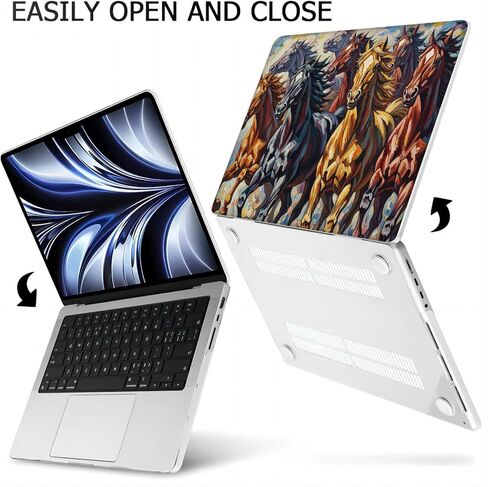 Compatible with MacBook Pro 14 inch, Hard Shell Case with Keyboard Cover and Screen Protector (A2442 A2779 A2918 A2992 A3112 A3185 A3401 A3434, 2021-2025 Release) - Horse MC22715 in Saudi Arabia