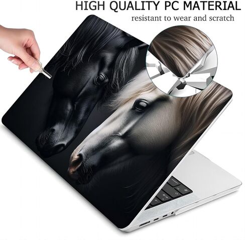 متوافق مع جهاز MacBook Pro مقاس 14 بوصة، حافظة صلبة مع غطاء لوحة مفاتيح وواقي شاشة (A2442 A2779 A2918 A2992 A3112 A3185 A3401 A3434، إصدار 2021-2025) - Horse MC22712 in Kuwait