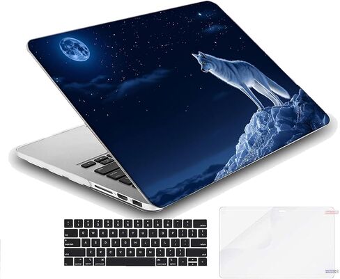Compatible with MacBook Air 15.3-inch, Hard Shell Case with Keyboard Cover and Screen Protector (A2941, M2 Chip / A3114, M3 Chip / A3241, M4 Chip, 2023-2025 Release) - Wolf MC22104 in Saudi Arabia