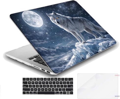 Compatible with MacBook Air 15.3-inch, Hard Shell Case with Keyboard Cover and Screen Protector (A2941, M2 Chip / A3114, M3 Chip / A3241, M4 Chip, 2023-2025 Release) - Wolf MC22105 in Saudi Arabia