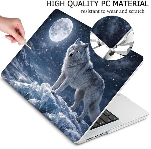 Compatible with MacBook Air 15.3-inch, Hard Shell Case with Keyboard Cover and Screen Protector (A2941, M2 Chip / A3114, M3 Chip / A3241, M4 Chip, 2023-2025 Release) - Wolf MC22105 in Saudi Arabia