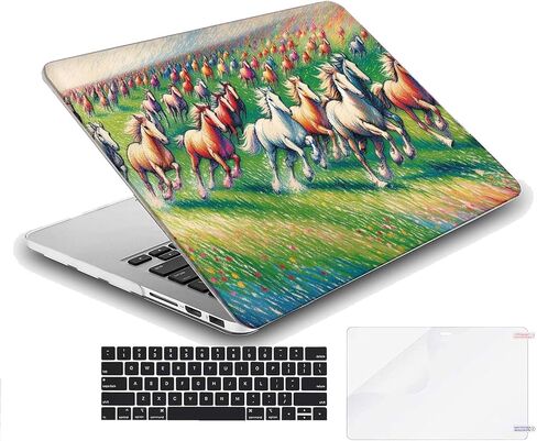 متوافق مع جهاز MacBook Pro مقاس 14 بوصة، حافظة صلبة مع غطاء لوحة مفاتيح وواقي شاشة (A2442 A2779 A2918 A2992 A3112 A3185 A3401 A3434، إصدار 2021-2025) - Horse MC22714 in Kuwait