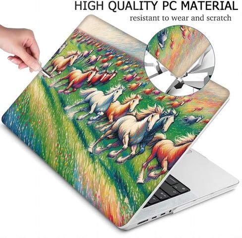 متوافق مع جهاز MacBook Pro مقاس 14 بوصة، حافظة صلبة مع غطاء لوحة مفاتيح وواقي شاشة (A2442 A2779 A2918 A2992 A3112 A3185 A3401 A3434، إصدار 2021-2025) - Horse MC22714 in Kuwait