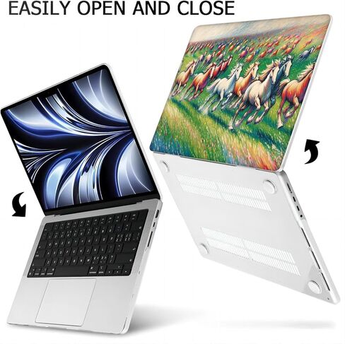 متوافق مع جهاز MacBook Pro مقاس 14 بوصة، حافظة صلبة مع غطاء لوحة مفاتيح وواقي شاشة (A2442 A2779 A2918 A2992 A3112 A3185 A3401 A3434، إصدار 2021-2025) - Horse MC22714 in Kuwait