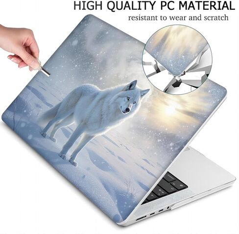 متوافق مع جهاز MacBook Air مقاس 15.3 بوصة، حافظة صلبة مع غطاء لوحة مفاتيح وواقي شاشة (A2941، M2 Chip / A3114، M3 Chip / A3241، M4 Chip، إصدار 2023-2025) - Wolf MC22101 in Kuwait