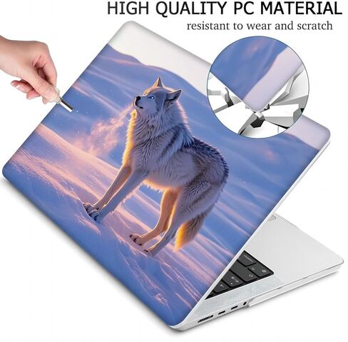 متوافق مع جهاز MacBook Air مقاس 15.3 بوصة، حافظة صلبة مع غطاء لوحة مفاتيح وواقي شاشة (A2941، M2 Chip / A3114، M3 Chip / A3241، M4 Chip، إصدار 2023-2025) - Wolf MC22102 in Kuwait