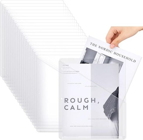 30 قطعة 3 حفرة لكمة الموثق المجلدات 3 حلقة الموثق الأكمام البلاستيكية واضح بولي شفافة ملف سترة in Kuwait