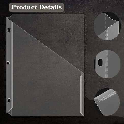 30 قطعة 3 حفرة لكمة الموثق المجلدات 3 حلقة الموثق الأكمام البلاستيكية واضح بولي شفافة ملف سترة in Kuwait