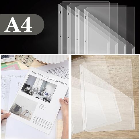 30 قطعة 3 حفرة لكمة الموثق المجلدات 3 حلقة الموثق الأكمام البلاستيكية واضح بولي شفافة ملف سترة in Kuwait