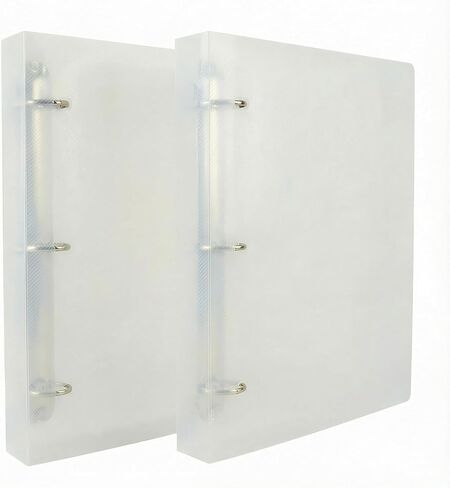3 Ring Binders, 2 Pack D-Ring Organizer - 1.4 Inch Capacity, 300 Sheet Hold, Letter Size Fit, Plastic Frosted Semi-Transparent for School Home Office Paper Storage in Saudi Arabia