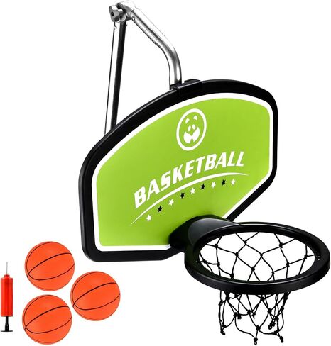 Trampoline Basketball Hoop, with Pump and Mini Balls, Easy to Assemble Sturdy for Dunk Fit, Waterproof, Trampoline Accessory of Trampoline, All Ages in Kuwait