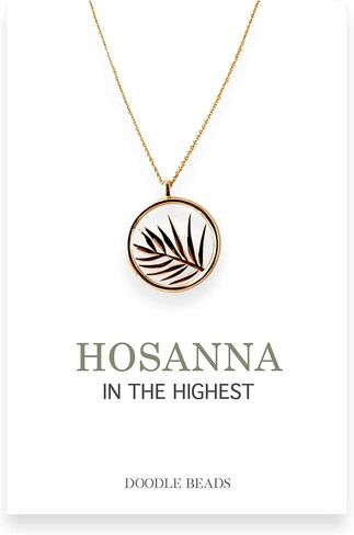 خربش الخرز أوصنا، قلادة قلادة أوراق النخيل الذهبية، هدية مجوهرات مسيحية للنساء in Kuwait
