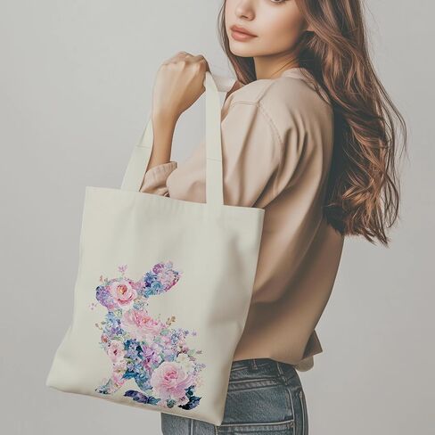 حقيبة أرنب عيد الفصح للنساء، نمط الأزهار مع جيب داخلي. in Kuwait