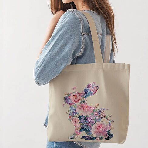 حقيبة أرنب عيد الفصح للنساء، نمط الأزهار مع جيب داخلي. in Kuwait