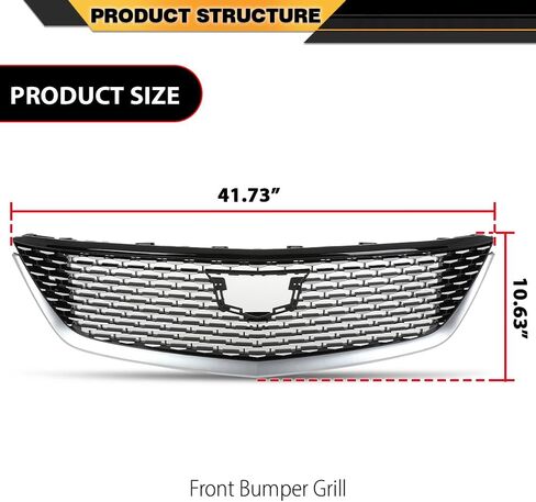 Front Grill Grille Compatible with Cadillac CT5 Luxury 2020-2023 84934970 Black & Chrome in Saudi Arabia