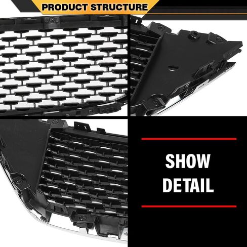 Front Grill Grille Compatible with Cadillac CT5 Luxury 2020-2023 84934970 Black & Chrome in Saudi Arabia