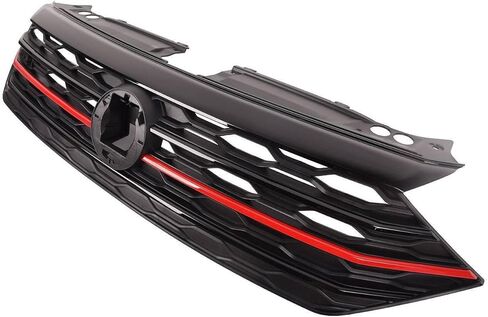 Front Bumper Upper Red & Black Grille Compatible with 2019 2020 2021 VW Volkswagen Jetta, Replacement for 17A853651R in Kuwait