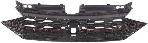 Front Bumper Upper Red & Black Grille Compatible with 2019 2020 2021 VW Volkswagen Jetta, Replacement for 17A853651R in Kuwait