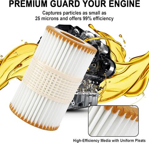 Premium Oil Filter, Compatible with Audi 2017-2019 Q7, 2016-2018 A6 Quattro, 2016 A6, 2016 A7, 2016-2018 A7 Quattro, 2015-2016 A8, 2016-2019 A8 Quattro in Saudi Arabia