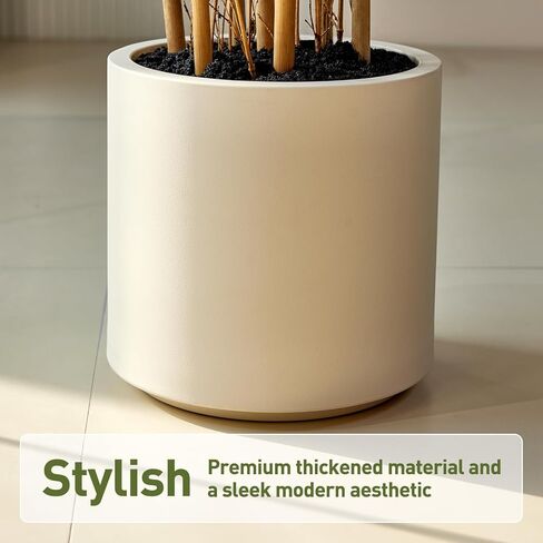 Fake Bamboo Plants - 6.5FT Tall Artificial Bamboo Tree with White Planter and Real Wood Poles - Lifelike Silk Faux Potted Plants for Indoor Home Office Decor in Kuwait