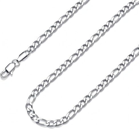 5mm/7mm Stainless Steel Figaro Chain for Men, Mens SIlver Chain Necklace Jewelry Gift, 18-26 Inches in Kuwait