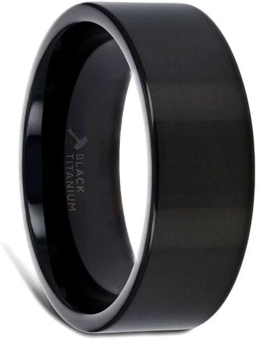 NEO Flat Black Titanium Wedding Ring - 8mm in Saudi Arabia