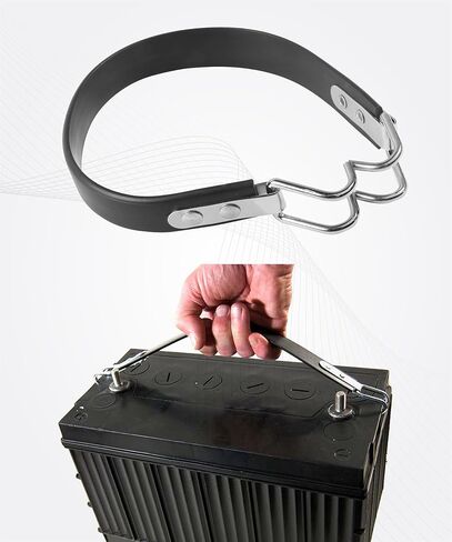 2PCS Battery Strap,Car Accessories 14 inch Heavy Duty Metal Car Battery Lifting Strap, Batteries Lifting Tool,Automotive Replacement,Compatible with Most 6V,8V,12V Golf Cart Batteries in Kuwait