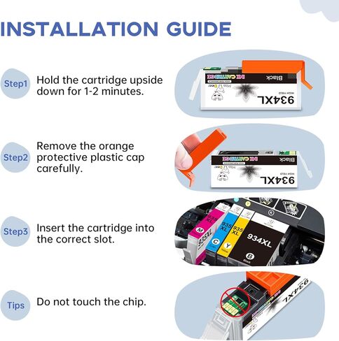 مجموعة خراطيش حبر Miss Deer 934 و935 متوافقة مع HP 934XL 935XL تعمل مع HP Officejet Pro 6830 6230 6835 6812 6815 6820 6220 6800(BK,C,M,Y) 4 عبوات in Kuwait