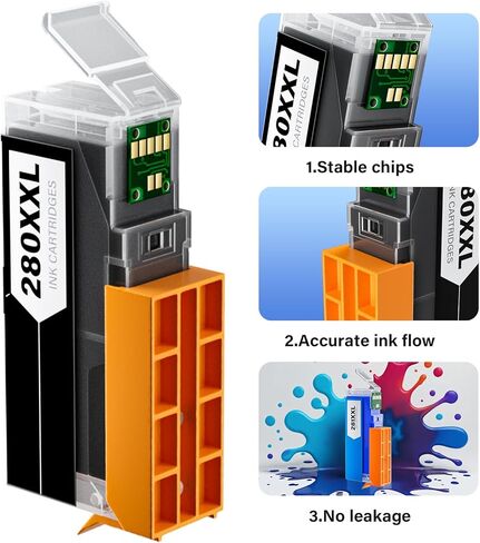 280 281 خراطيش حبر XXL | PGI-280XXL CLI-281XXL | 15 عبوة كومبو، بديل متوافق لطابعات CANON TR8620a TR8620 TR8500 TR8600 TR8622a TR7520 TS9521c TS9520 TS6320 TS6120 TS702a Pixma in Saudi Arabia