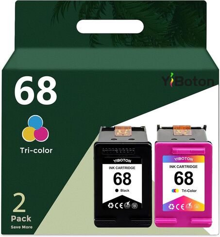 High Yield 68 68e Black and Tri-Color Ink Cartridge Set 7FP21TN 7FP20TN Compatible for HP 68 68XL 68e Ink for Envy 6152e 6155e 6552e 6555e 6558e Printer (2 Pack 1 Black, 1 Tri-Color) in Kuwait