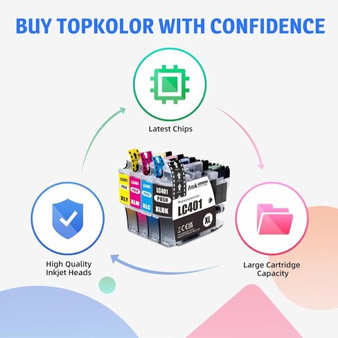 LC401XL LC401 8-Pack High-Yield Ink Cartridges Replacement for Brother LC401XL Ink Cartridges for MFC-J1010DW MFC-J1170DW MFC-J1012DW Printer in Saudi Arabia