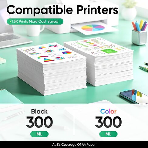 738 خراطيش حبر 300 مل 4 عبوات بديلة عالية الإنتاجية لحبر HP 738 738XL حبر 498N8A 676M6A 676M7A 676M8A متوافق مع طابعات HP DesignJet T850 T950 ذات التنسيق العريض باللون الأسود والأرجواني السماوي والأصفر in Kuwait