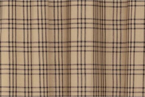 VHC Brands Farmhouse Window Curtains-Sawyer Mill Tan Panel Pair, One Size, Charcoal Black in Saudi Arabia