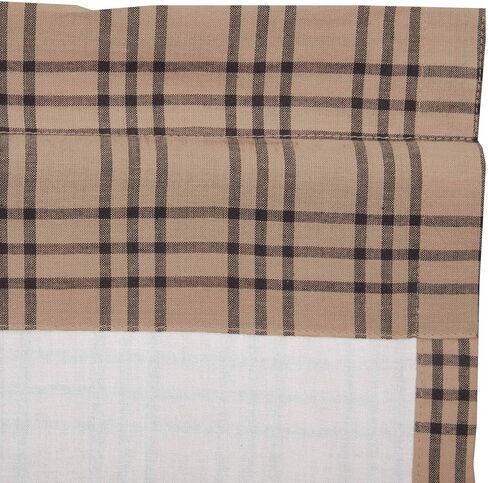 VHC Brands Farmhouse Window Curtains-Sawyer Mill Tan Panel Pair, One Size, Charcoal Black in Saudi Arabia