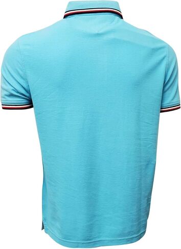 Tommy Hilfiger Mens Striped Collar Polo (Medium, Bright Blue) in Saudi Arabia