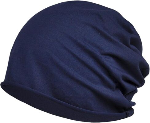 Slouchy Beanie Hat for Women Men Casual Comfy Baggy Skull Cap Lightweight Chemo Headwear Fashion Elastic Sleeping Headwrap Sapphire Blue in Saudi Arabia