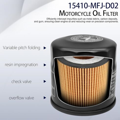 15410-MFJ-D01 15410-MFJ-D02 15410-MCJ-003 استبدال فلتر الزيت متوافق مع محرك Hon-da GXV530 GXV530R ES6500 / لـ Jo-hn Dee-re M806418 لـ Kaw-as-aki (3 قطع) in Kuwait