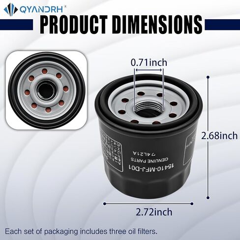 15410-MFJ-D01 15410-MFJ-D02 15410-MCJ-003 استبدال فلتر الزيت متوافق مع محرك Hon-da GXV530 GXV530R ES6500 / لـ Jo-hn Dee-re M806418 لـ Kaw-as-aki (3 قطع) in Kuwait