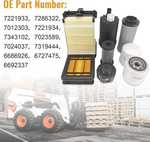 7023589 7221934 7286322 7012303 6692337 7024037 طقم خدمة فلتر/فلتر زيت المحرك والهواء المتوافق مع Bobcat S450 S510 S530 S550 S570 S590 S595 S630 S650 T450 T550 T590 T595 T630 T650 in Kuwait