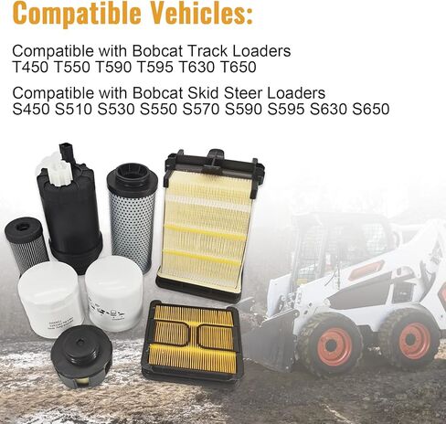 7023589 7221934 7286322 7012303 6692337 7024037 طقم خدمة فلتر/فلتر زيت المحرك والهواء المتوافق مع Bobcat S450 S510 S530 S550 S570 S590 S595 S630 S650 T450 T550 T590 T595 T630 T650 in Kuwait