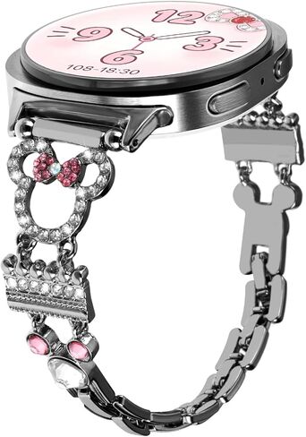 Bling Metal Band for Samsung Galaxy Watch 8 Band 40mm 44mm /Galaxy Watch 8 Classic 46mm for Women, Cute Cartoon Glitter Rhinestone Jewelry Slim Bracelet Strap Replacement Wristband Accessories in Saudi Arabia