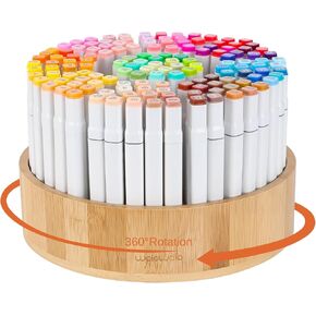 منظم مكتب من الخيزران الدوار، علبة صامتة تدور بزاوية 360 درجة، علبة مستلزمات فنية مكونة من 10 أقسام تحمل أكثر من 140 علامة، وأكثر من 750 قلم رصاص للمكتب المنزلي، والفصول الدراسية، وهدية عيد ميلاد، مقاس كبير 25.4 سم in Kuwait