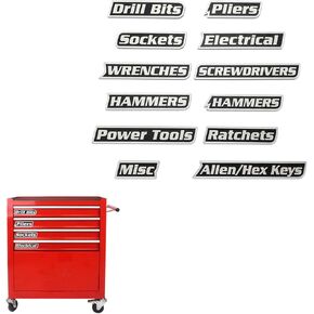 12 Pack Magnetic Tool Box Labels 3D-Printed Reusable Tags Tool Box Organize Accessories Labels for Steel Drawers, Carts, Multipurpose Organization,Toolboxes (Golden) in Saudi Arabia